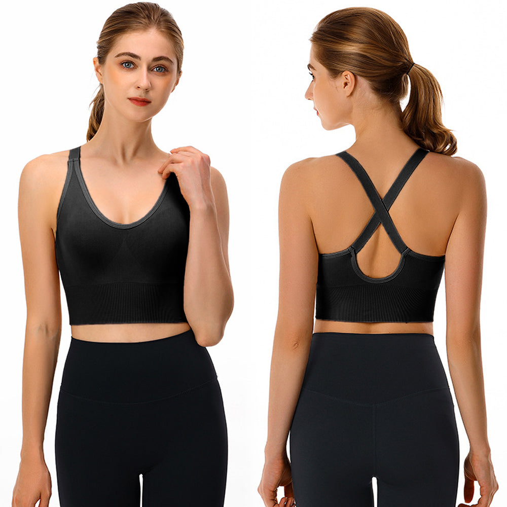 Womens Double Shoulder Strap Sports Bra