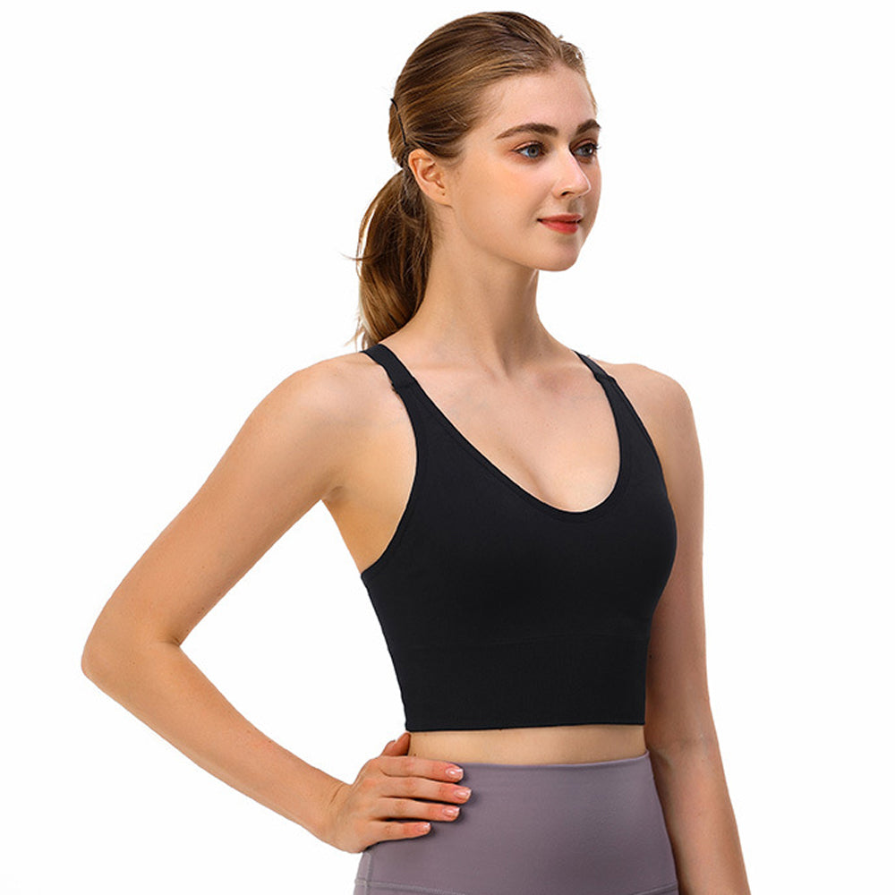 Womens Double Shoulder Strap Sports Bra